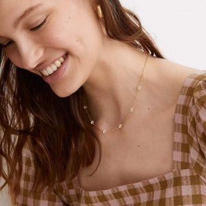 Madewell Enamel Daisy Station Necklace